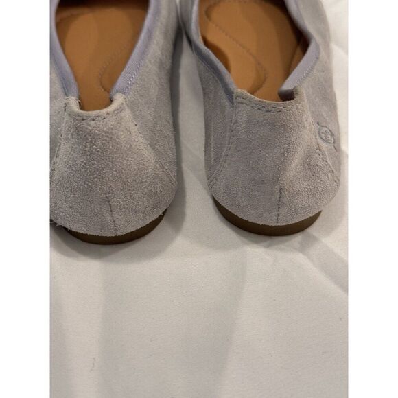 Born Suede Leather Grey Ballet Flats Size 6 EUC w/ Bow Classy and Comfortable - Picture 6 of 8